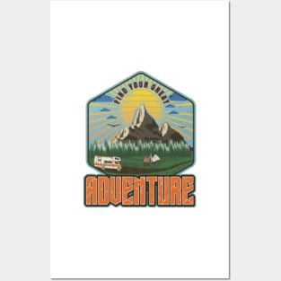 Find your great adventure, Camping RV outside vintage, Camping partners for life, find your wild Posters and Art